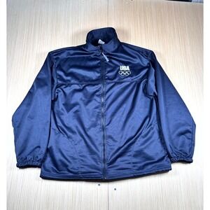 United States Olympic Committee Team Track Jacket Mens XL Navy Full Zip Athletic